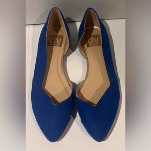 DV Dolce Vita Cobalt Blue Suede Rounded Toe Cut‎ Out Ballet Flats Shoes Size 6.5